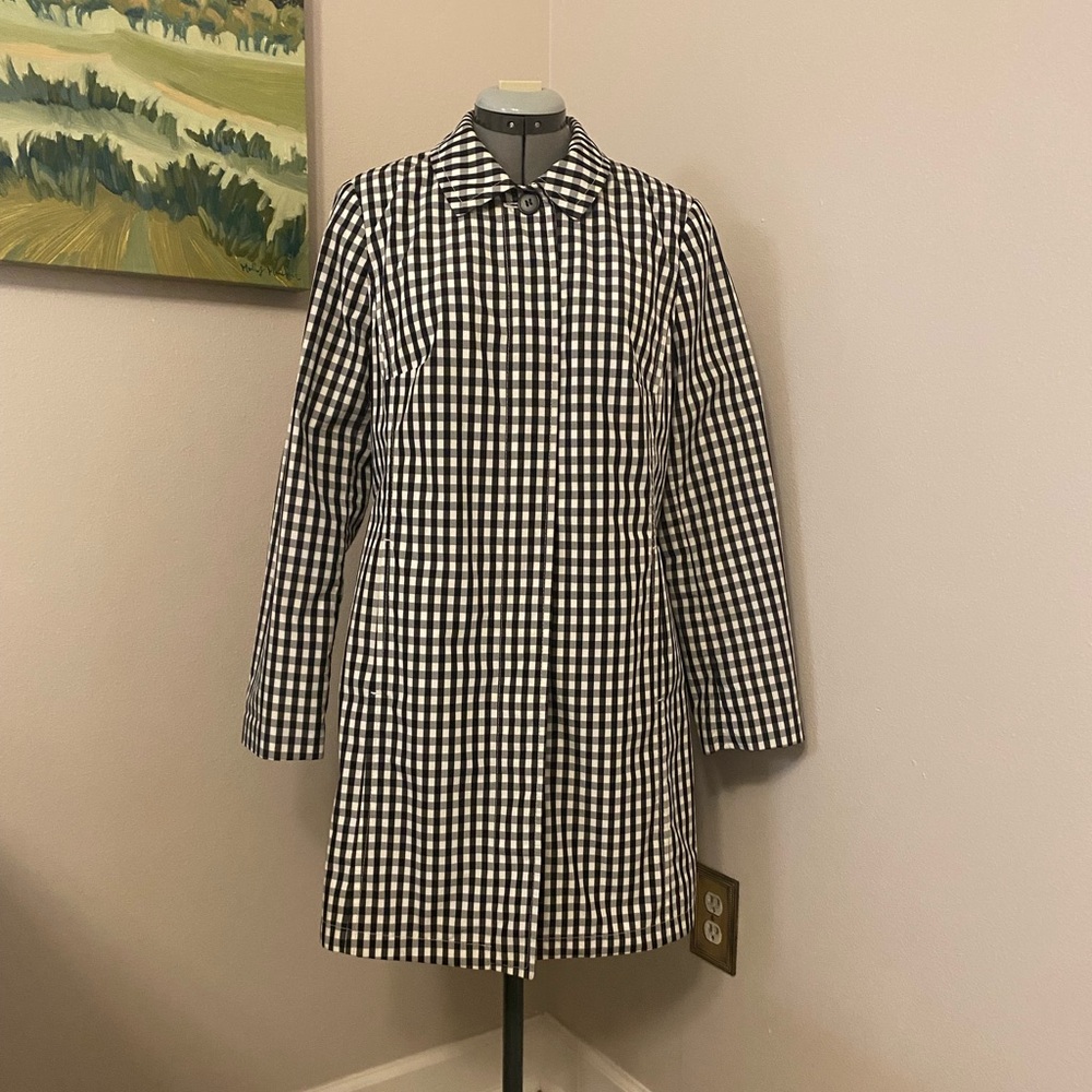 Women's Black and White Checkered Coat